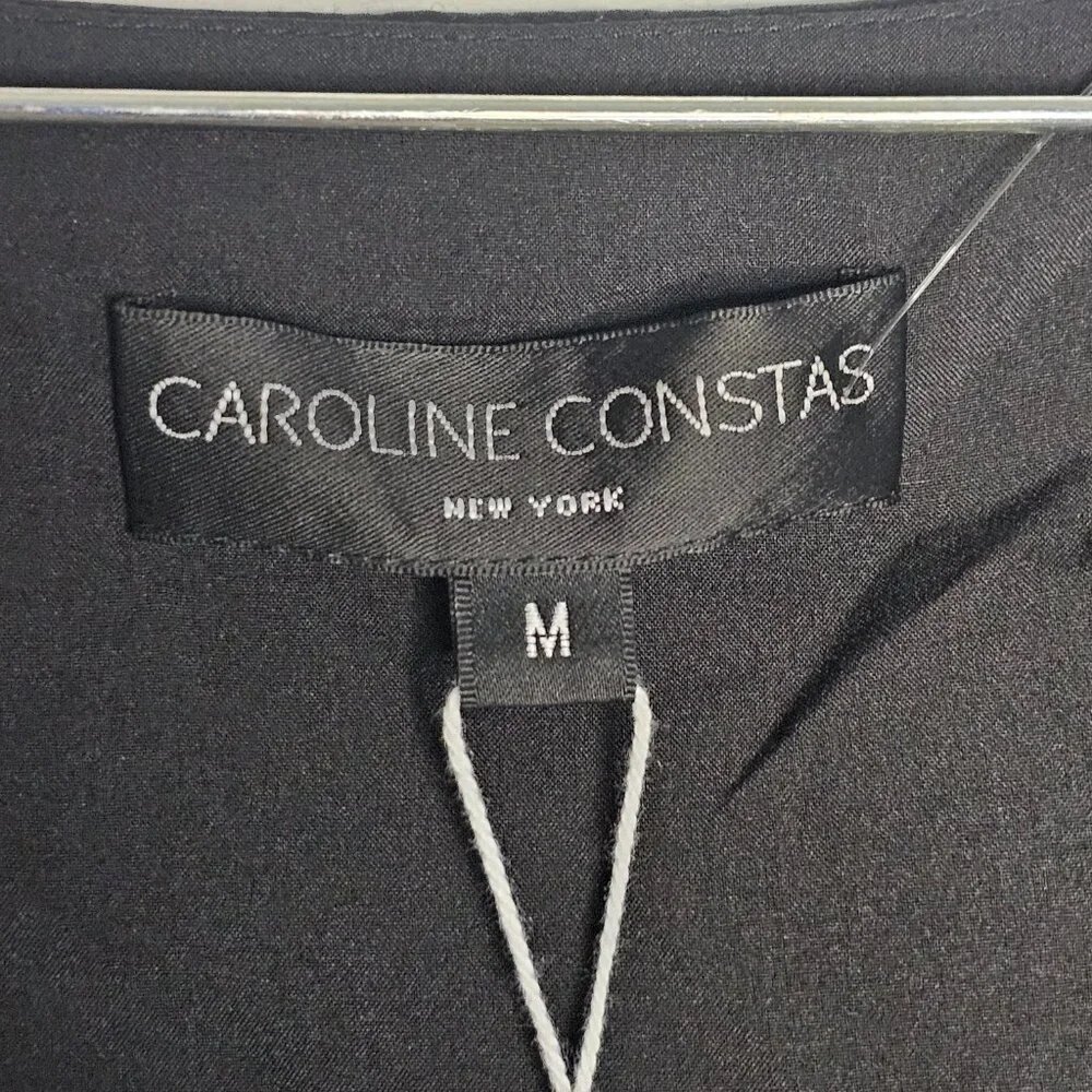 Caroline Constas Size M Quiet Luxury Classic Black Odette Mini Silk Dress